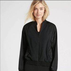 Athleta Black Zion Microfleece Full Jacket Zip Womens Medium